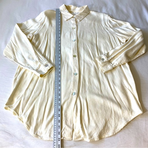 Soft Surroundings Button Front Long Sleeve Tunic Top XL Tencel Rayon Cut 7322 - Picture 7 of 10